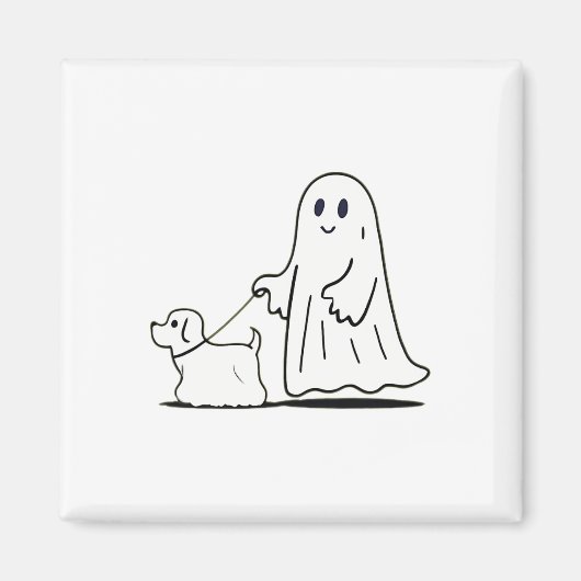 幽霊歩くドッグゴーティ面白いハロウィンドッグラブ マグネット (正面)