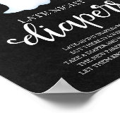 幽霊深夜おむつ赤ちゃんシャワーゲームサイン ポスター (角)