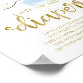 幽霊深夜おむつ赤ちゃんシャワーゲームサイン ポスター (角)