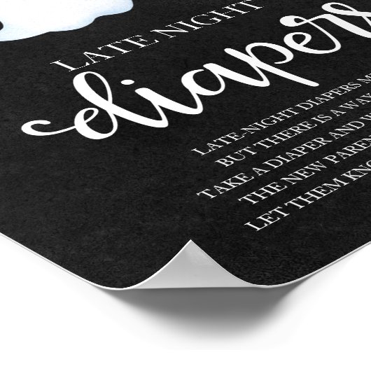 幽霊深夜おむつ赤ちゃんシャワーゲームサイン ポスター (角)