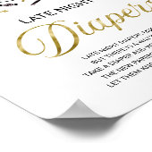 幽霊深夜おむつ赤ちゃんシャワーゲームサイン ポスター (角)