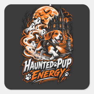 幽霊犬エネルギービーグルハロウィーン幽霊ハンターS スクエアシール