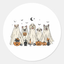 幽霊犬ハロウィンステッカー