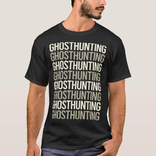 幽霊狩り超常現象 白文字 Tシャツ (正面)