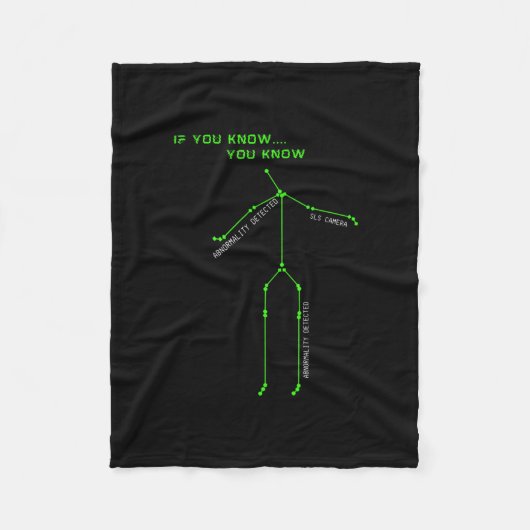 幽霊狩りSLSカメラスティックマンノベルティ不気味 フリースブランケット (正面)