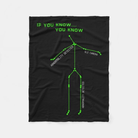 幽霊狩りSLSカメラスティックマンノベルティ 不気味 フリースブランケット (正面)