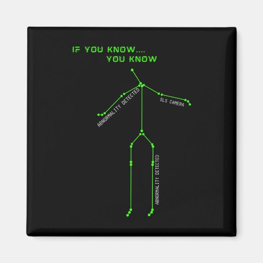 幽霊狩りSLSカメラスティックマンノベルティ 不気味 マグネット (正面)