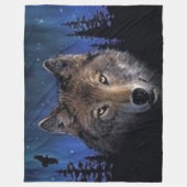 幽霊狼 フリースブランケット (正面)