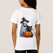 幽霊猫とかぼちゃのハロウィンパーティー🎃 Tシャツ (裏面)