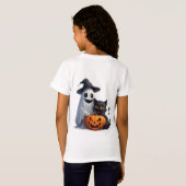 幽霊猫とかぼちゃのハロウィンパーティー🎃 Tシャツ (裏面フル)