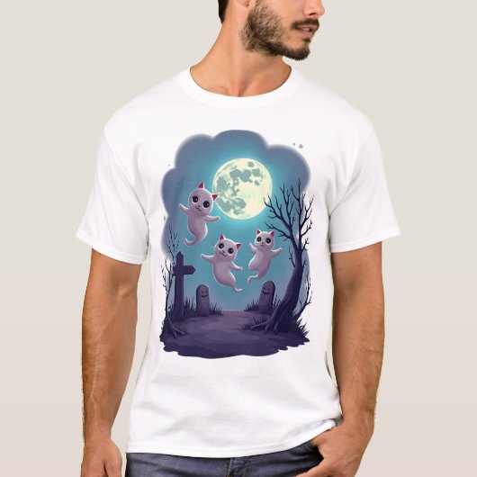 幽霊猫のパレード Tシャツ (正面)
