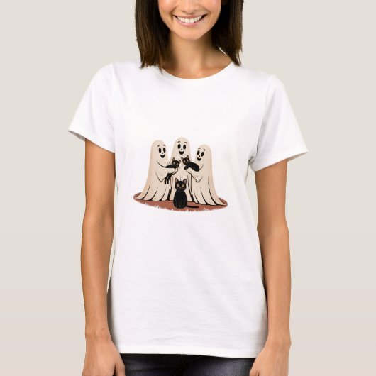 幽霊猫スクワッドHalloween TシャツTシャツ Tシャツ (正面)