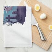 幽霊猫パレード キッチンタオル (四つ折り)