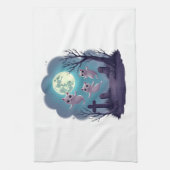 幽霊猫パレード キッチンタオル (縦)