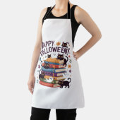 幽霊猫読の本の恋人ギフトハロウィンスポオ エプロン (インサイチュ)