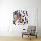 幽霊猫読の本の恋人ギフトハロウィンスポオ タペストリー (インサイチュ(横))