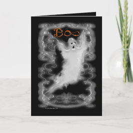 幽霊白いスクロールボーダー カード