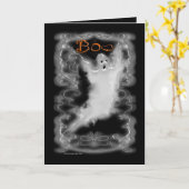 幽霊白いスクロールボーダー カード (黄色い花)