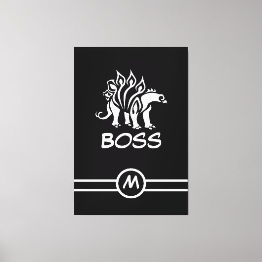 幽霊白ステゴサウルスのスパイク恐竜 キャンバスプリント (正面)