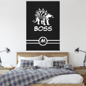 幽霊白ステゴサウルスのスパイク恐竜 キャンバスプリント (インサイチュ (寝室))