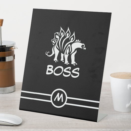 幽霊白ステゴサウルスのスパイク恐竜 台座サイン (インサイチュ)