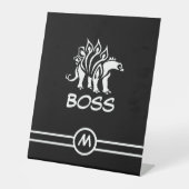 幽霊白ステゴサウルスのスパイク恐竜 台座サイン (正面)