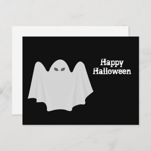 幽霊白人漫画のグラフィックハロウィーン ポストカード (正面/裏面)