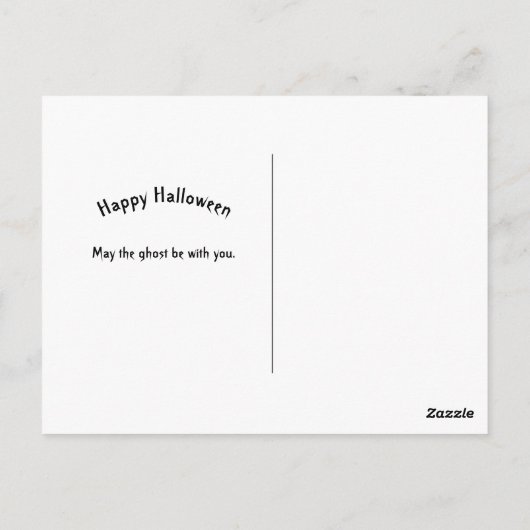 幽霊白人漫画のグラフィックハロウィーン ポストカード (裏面)