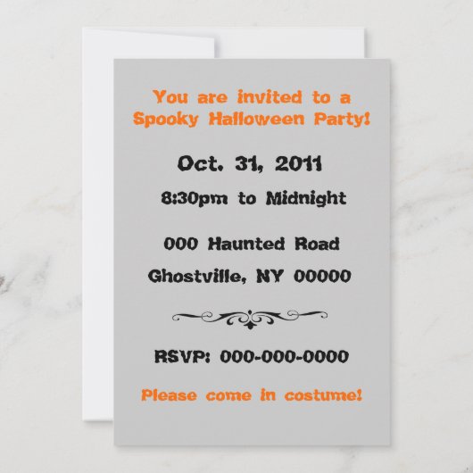 幽霊白巻 招待状 (裏面)