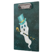 幽霊着用トップハット青目付きスカル杖 クリップボード (左)