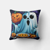 幽霊祝のハロウィンとカボチャ クッション (裏面)