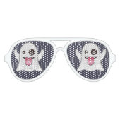幽霊絵文字ハローウィンパーティシェード アビエーターサングラス (正面)