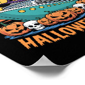幽霊船のハロウィンクルーズ スプーキーな旅行 マッチングTシャツ ポスター (角)
