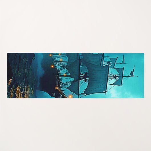幽霊船オンザストーミーシーズデザイン ヨガマット (正面(横))