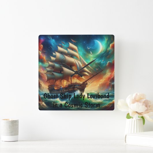 幽霊船レディーロビボンドの宇宙の嵐 スクエア壁時計 (ホーム)