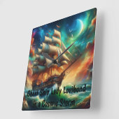 幽霊船レディーロビボンドの宇宙の嵐 スクエア壁時計 (傾斜)