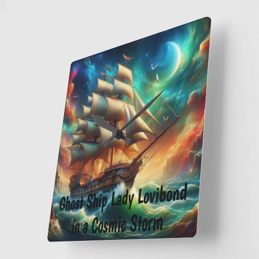 幽霊船レディーロビボンドの宇宙の嵐 スクエア壁時計 (傾斜)