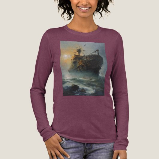 幽霊船、海賊 トライブレンドTシャツ (正面)