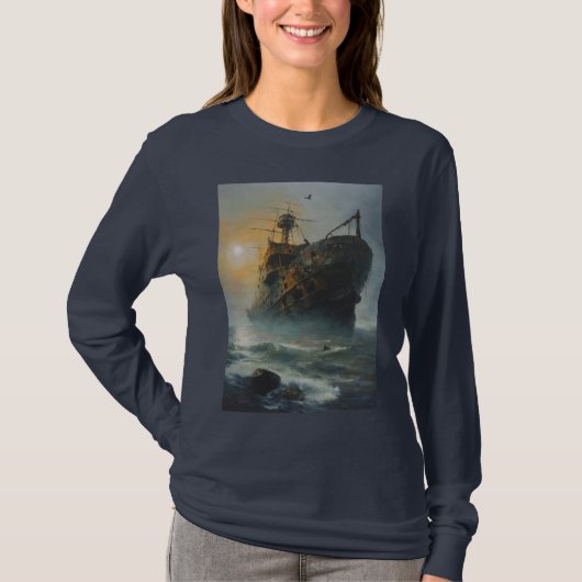 幽霊船、海賊 Tシャツ (正面)
