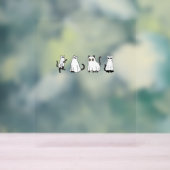 幽霊衣装を着た可愛い黒猫と男性ハル アクリルサイン (ニュートラル)