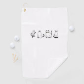 幽霊衣装を着た可愛い黒猫と男性ハル ゴルフタオル (インサイチュ)