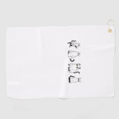 幽霊衣装を着た可愛い黒猫と男性ハル ゴルフタオル (横)