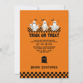幽霊衣装トリックまたはトリートハローウィンパーティ 招待状 (正面)
