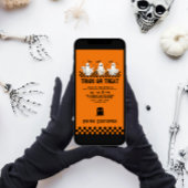 幽霊衣装トリックまたはトリートハローウィンパーティ 招待状