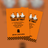 幽霊衣装トリックまたはトリートハローウィンパーティ 招待状