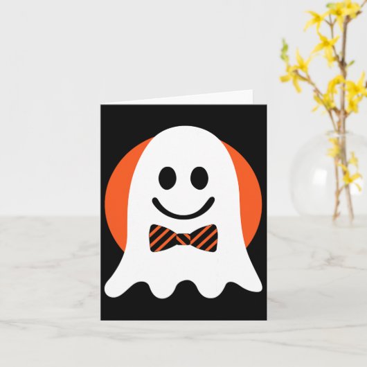 幽霊衣装ハロウィーン顔男性女性大人の子供 カード (黄色い花)