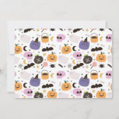 幽霊誕生日カボチャ女の子フォトハロウィーン 招待状 (裏面)