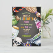 幽霊誕生日幽霊のよく出るハウスハロウィン不気味 招待状 (スタンド正面)