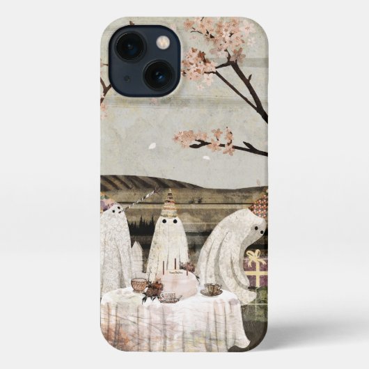 幽霊誕生日電話ケース iPhoneケース (裏面)