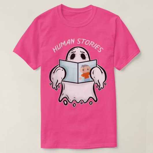 幽霊読のヒューマンストーリーについての本ハロウィーン Tシャツ (デザイン正面)